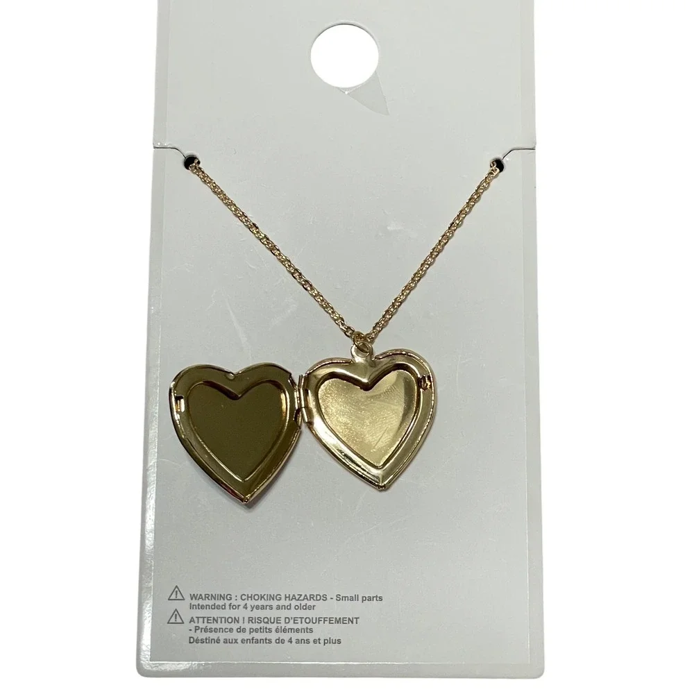 Kids Heart Necklace Bundle Lockets and Best Friends Forever Split Hearts‎ 4ct